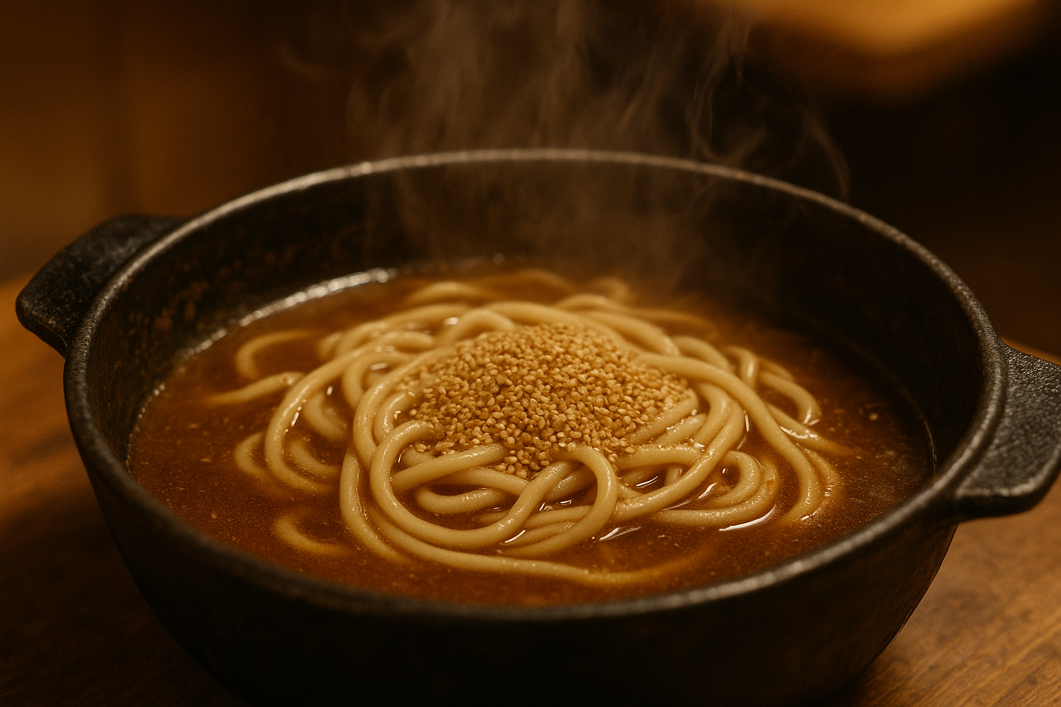 Champon noodle shime finishing course in motsunabe broth with sesame