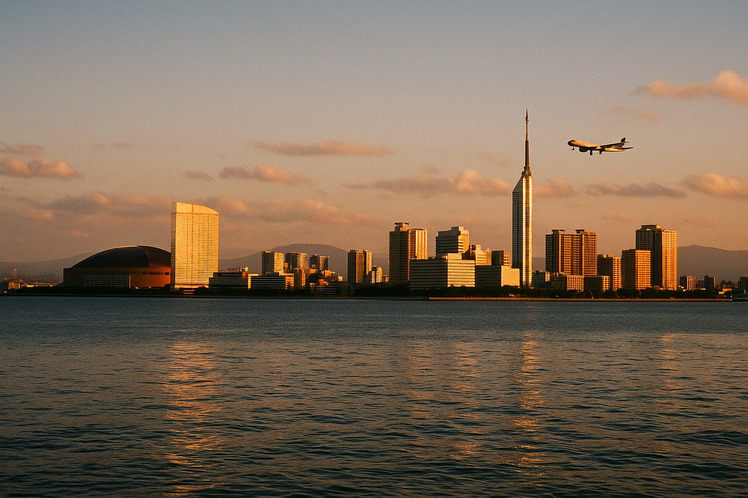 Arriving in Fukuoka in the evening